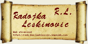 Radojka Leškinović vizit kartica